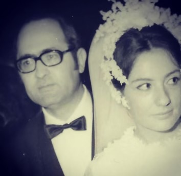 Dr. Naim Atiyeh and his wife, Miss Wafa Mroueh on their wedding day when they were young
